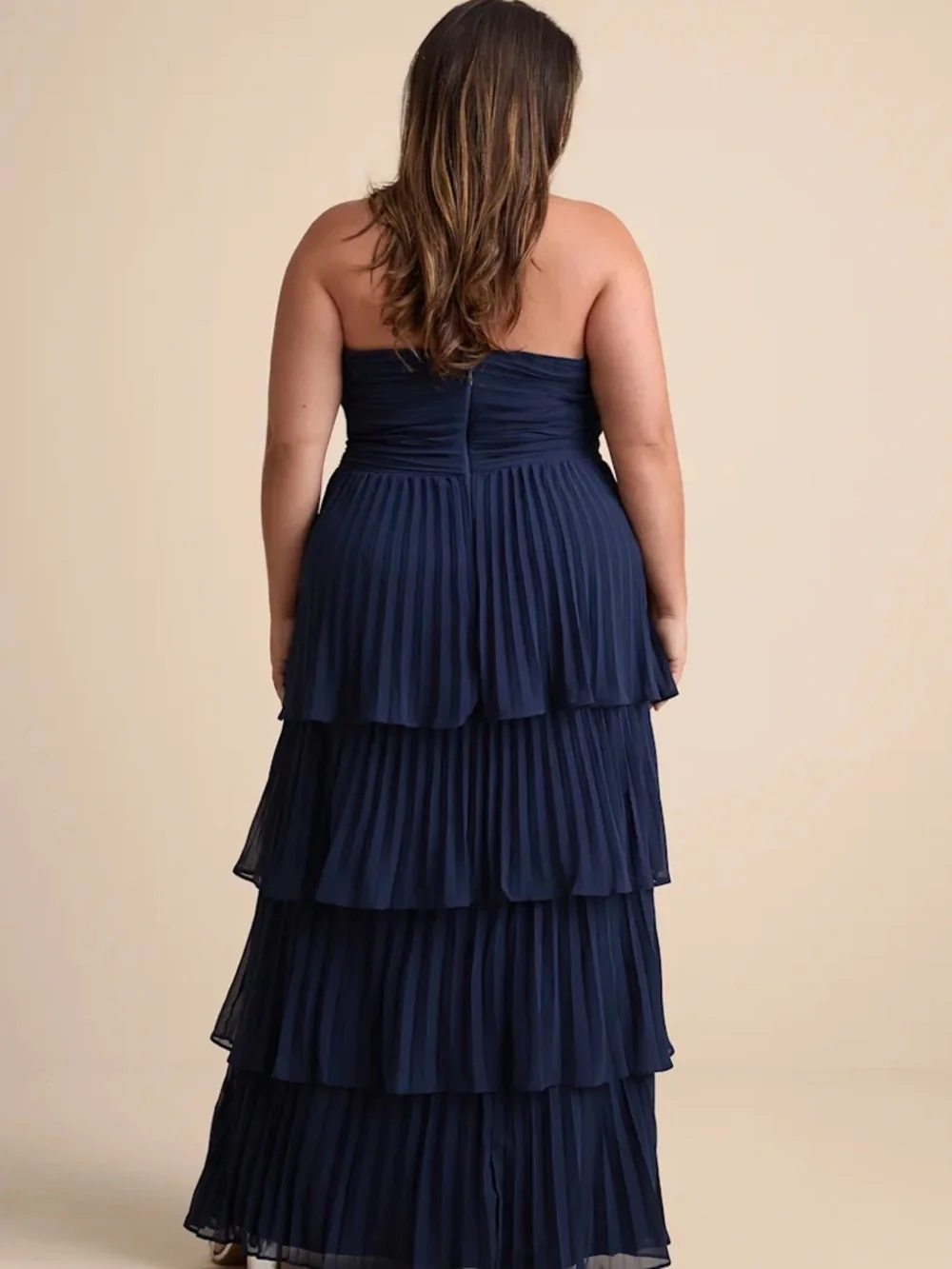 Lulus Seriously Sensational Navy Blue Strapless Tiered Maxi Dress - Picture 7 of 12